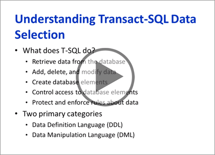 SQL Server 2012, Part 8: T-SQL Select, Where, and Clauses Trailer